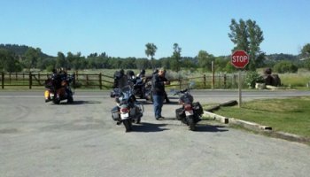 Bikers Ready to Enter Monument
